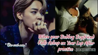 When Your Badboy Boyfriend Fall Asleep on Your Lap (Jimin Oneshot)(BTS FF)(Req)(7K+ 🥺💜)