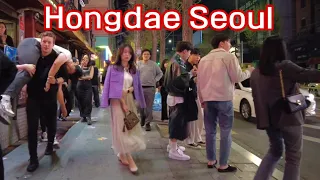 [4K KOREA] SEOUL NIGHTLIFE 🔥새벽 3시 홍대 거리🔥사람들은 술을 너무 많이 마시면 ​​안 된다