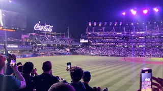 Edwin Diaz’s entrance in City Connect-themed lights