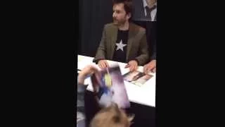 David Tennant at wizard world comic con. Signs autographs for my kids. What an amazing man.
