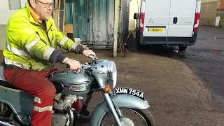 1963 Triumph 3TA 350cc at Andy Tiernans #08727TRI 1