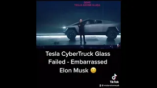 Tesla cybertruck glass failed - embarrassed Elon musk #elonmusk #tesla #cybertruck #glass #fail