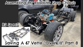 Final Assembling My 67 Vette Roadster Shop Spec 7 Chassis.  Installing Brakes, Gas Tank, Engine, Etc