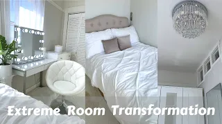 EXTREME BEDROOM MAKEOVER | a simple yet glam room transformation + room tour
