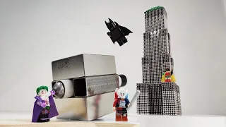 Batman's tower VS Joker's magnetic cannon | Magnetic Games