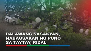 Dalawang sasakyan, nabagsakan ng puno sa Taytay, Rizal