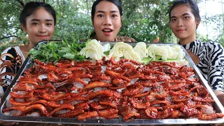 Yummy cooking pork crispy with chili sauce and vegetable recipe - Amazing cooking