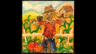 Mixed Media Collage Canvas- Happy Scarecrow