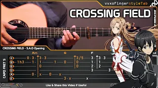 (NEW VERSION) Sword Art Online OP - CROSSING FIELD - Fingerstyle Guitar Cover | TAB Tutorial