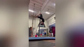 Vix Nolan flying pole demo