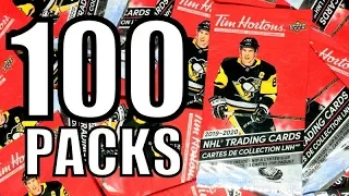 Opening 100 Packs of 19/20 Upper Deck Tim Hortons Hockey Cards | NHL Trading Cards