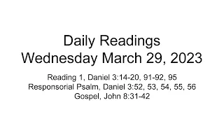 Daily Reading for Wednesday March 29, 2023