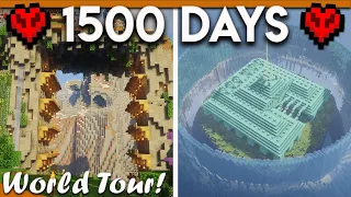 Surviving 1500 Days in a Hardcore Amplified Survival Minecraft World - World Tour + World Download