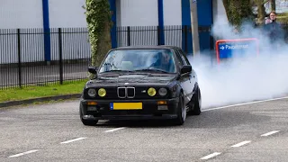 BMW E30 going Wild when SPORTCARS arriving on a Carmeet [Paastour 2021]