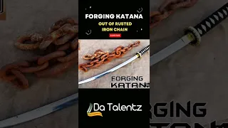 Forging KATANA from Rusted Iron CHAIN #forging #katana