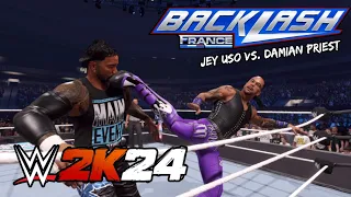 WWE 2K24 | Backlash France | Jey Uso vs. Damian Priest