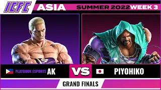 AK (Geese/Akuma) vs Piyohiko (Marduk) - Grand Finals ICFC Asia Tekken 7 Summer 2022 Week 3