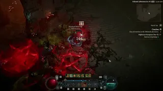 Diablo 4 Necromancer Bone Spear, ND Tier 47, Skittering Abomination pushing hard