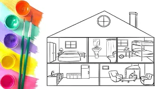 Bedroom Drawing, Coloring For Children & Learn Furnitures | Magic Fingers