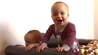 Baby Twins Laughing Uncontrollably