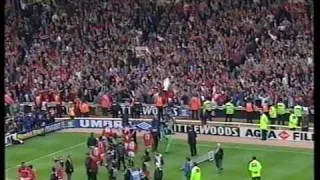 man united v liverpool fa cup final celebrations 1996