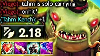 ON-HIT TAHM KENCH.... A LEGIT 1v5