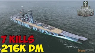 World of WarShips | Musashi | 7 KILLS | 216K Damage - Replay Gameplay 1080p 60 fps