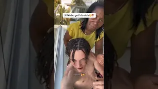 Lil Mabu Gets Braids😳🔥‼️ #lilmabu #viral #viralshorts #bigbraids #haircut #hairstyle #rapper