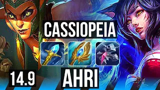CASSIOPEIA vs AHRI (MID) | 11/1/5, Legendary, 600+ games | KR Master | 14.9