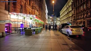 ⁴ᴷ Russia, St. Petersburg Night life Walking Nevsky Avenue & Moika River LIVE CAMERA