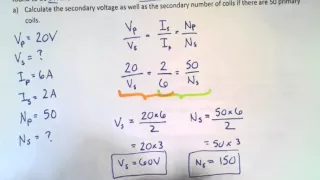 Transformer Equation Example Problems