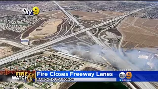 10.24.17 KCAL9 4pm - Rancho 15 Fwy Brush Fire