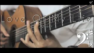 Love Of My Life - Queen | Fingerstyle Guitar Cover (Free Tab)