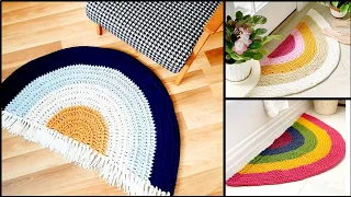 How to make a half moon rugs/Crochet floor area mat & rug for beginners/Crochet rugs/Crochet mat