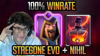 100% WINRATE CON STREGONE EVO E NIHIL?! NUOVO MAZZO ROTTO! - CLASH ROYALE ITA