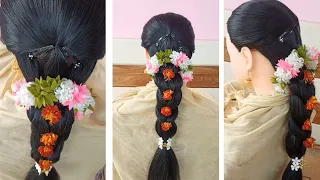 Beautiful Bridal Hairstyle For Beginners EP.12 | Easy Juda Hairstyle For Wedding & Festivals