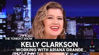 Kelly Clarkson Gushes Over Ariana Grande’s Wit on The Voice Set | The Tonight Show