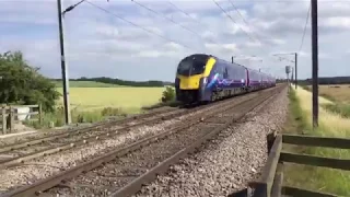 Trains at Frinkley Lane Foot Level Crossing (Lincs) Saturday 08.07.2017
