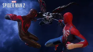 The Spider-Men vs Venom With The Advanced 2.0 And Upgraded Suits - Marvel's Spider-Man 2 (4K)