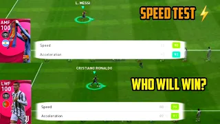 SPEED TEST⚡Between Free Iconic L. MESSI & Free Iconic C. RONALDO | Who will win? #Shorts