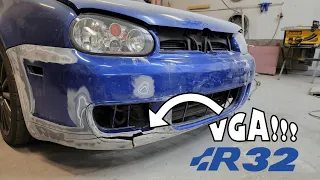 Réparation du bumper cassé - Petite Resto d'un R32 MK4