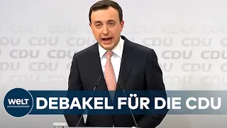 CDU-DEBAKEL: Paul Ziemiak - "Das ist heute kein guter Wahlabend für die CDU!" | WELT Thema