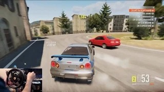 Forza Horizon 2 Nissan Skyline R34 Drift Build (For Paul) w/Thrustmaster Wheel Cam | SLAPTrain