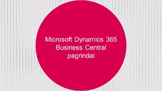 Microsoft Dynamics 365 Business Central pagrindai