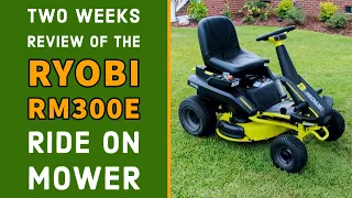 Two Weeks Review of the Ryobi RM300e Ride on Mower | Electric Lawn Service