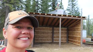 Building Log Wood Shed For Our Off Grid Homestead