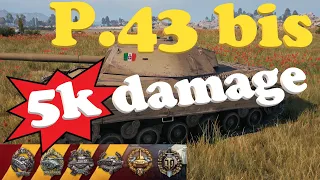 World of Tanks P.43 bis gameplay | 1900 base exp | All the medals, please