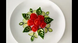 Food Decoration Ideas/Handmade/Salad Decoration Ideas/Beautiful Veg Flower Craft /Food Art/Easy Make