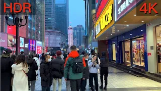 Chinese New Year Walk through the largest street in Chongqing, China