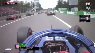 Brendon Hartley onboard crash at start Italian GP 2018